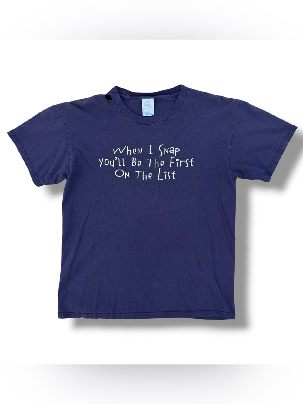 Vintage Y2K “When I Snap” Novelty T-Shirt Blue Size Medium Funny Distress USA
